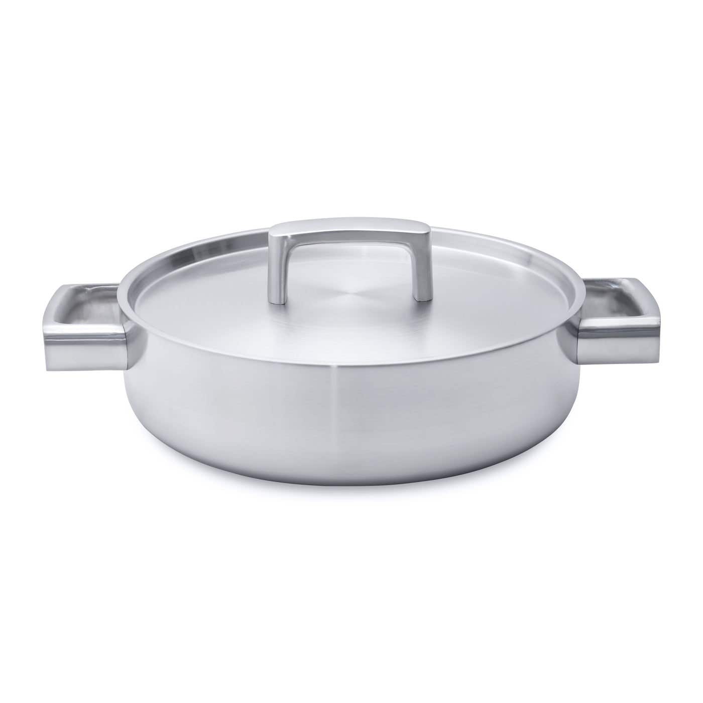 Berghoff Ron 5 Ply Stainless Steel Covered Deep Skillet , 24 cm - Silver