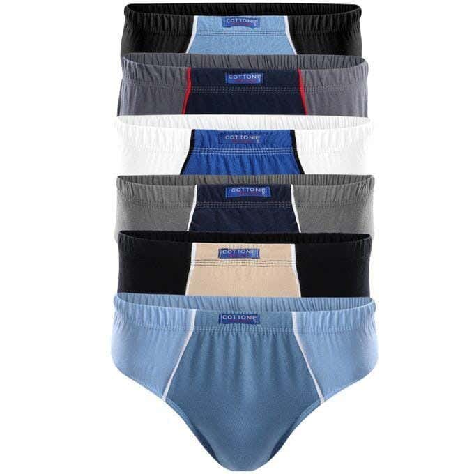 Cottonil Men's Boxer Briefs Set, 6 Pieces, L - Multicolor