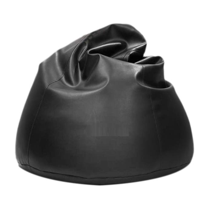 Leather Modern Bean Bag, 80×60 cm - Black