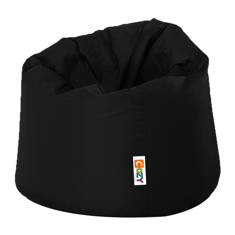 Cozy Round Bean Bag, 75x60x55 cm - Black