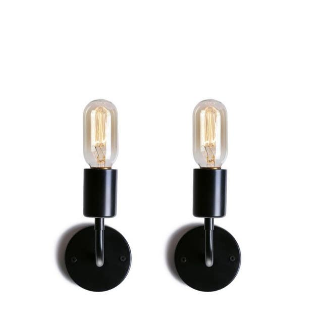 Wall Light Hanging Set, 2 Pieces, 15x10x10 cm - Black