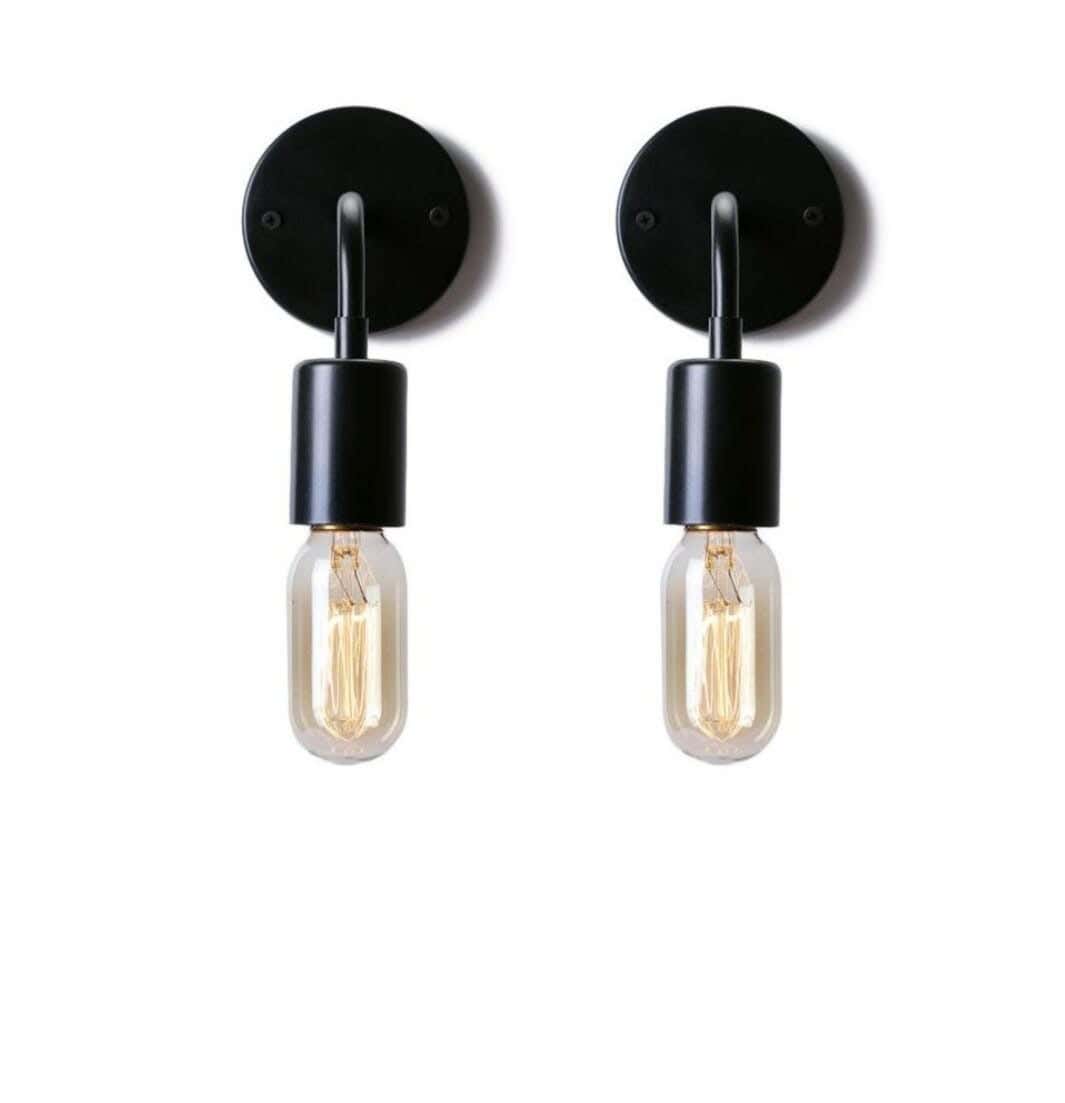 Wall Light, 2 Bulbs, 12×12 cm - Black