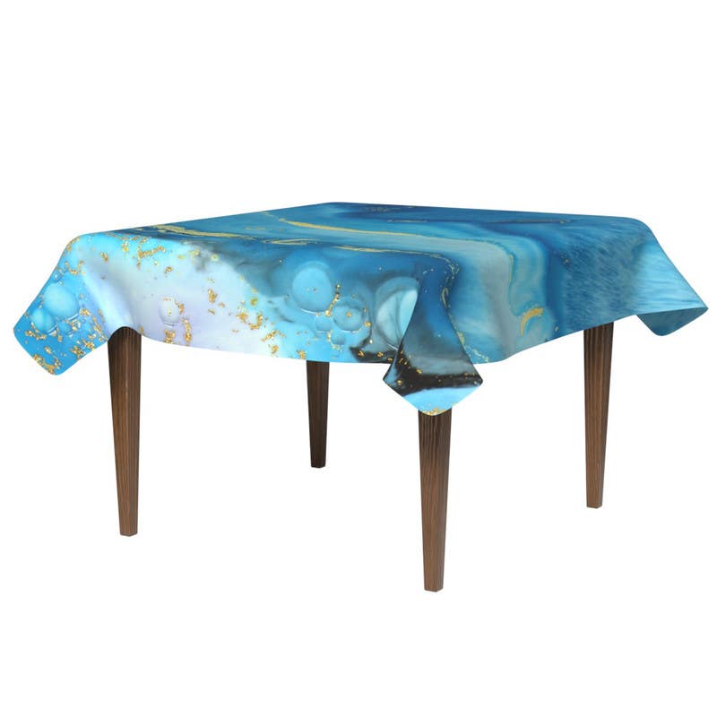 Polyester Tablecloth, 140×140 cm - Blue