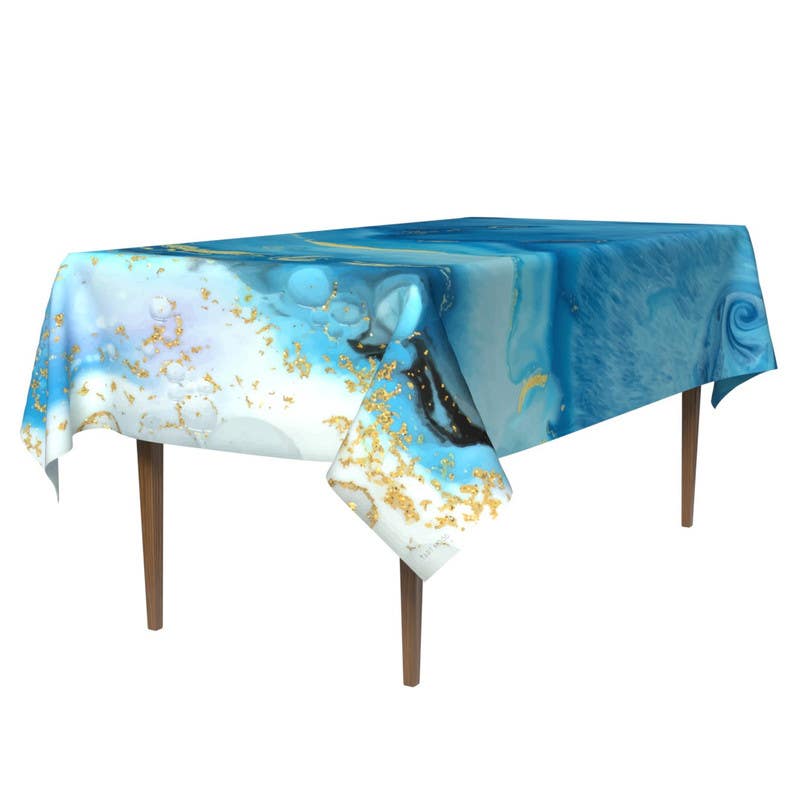 Polyester Tablecloth, 140×300 cm - Blue