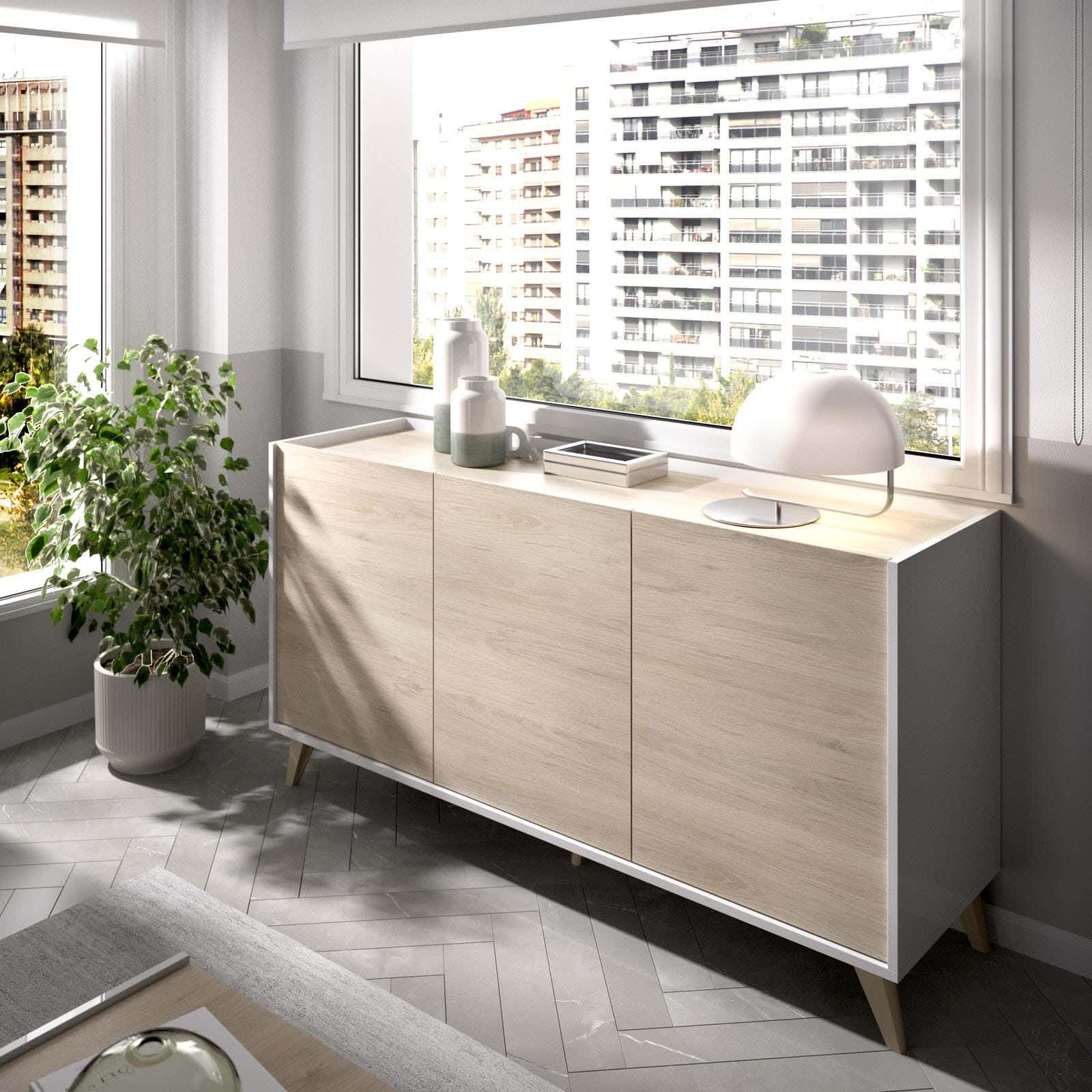 MDF Wood Buffet, 140×40×80 cm - Beige