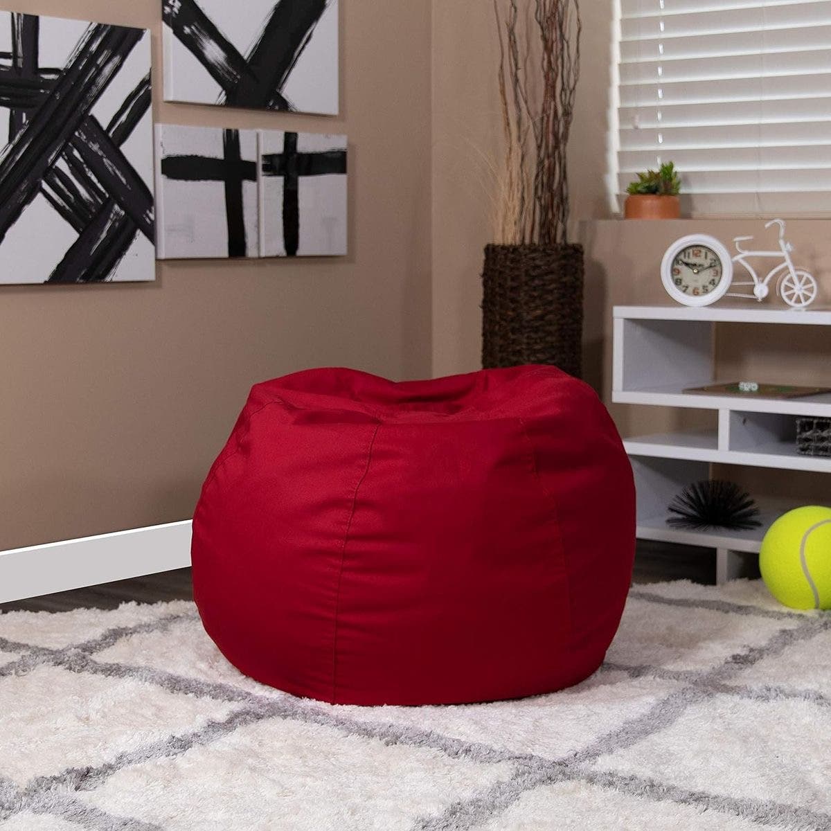 Waterbroof Kids Puff, 45×30×40 cm - Red