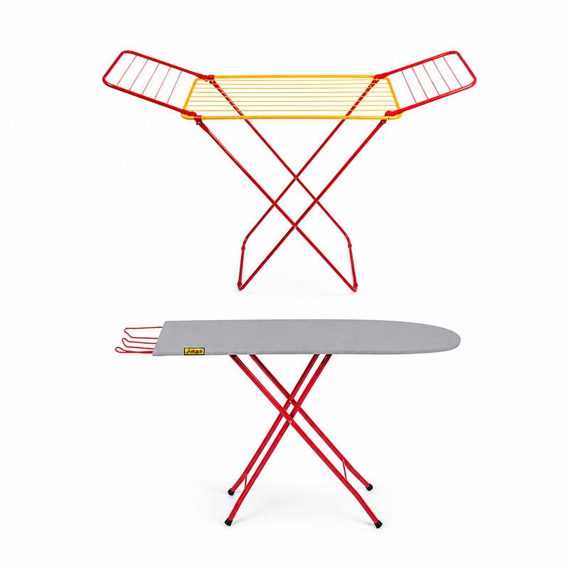 Johar metal clothes drying rack + Johar wooden ironing board table