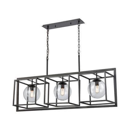 Ceiling Chandelier, 3 Lamp, 35×50×90 cm - Black