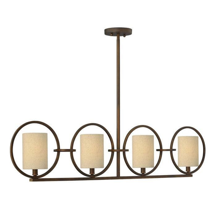 Ceiling Chandelier, 4 Lamp,110×50 cm - Black