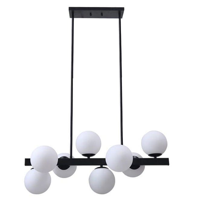 Ceiling Chandelier, 8 Lamp,100×50 cm - Black