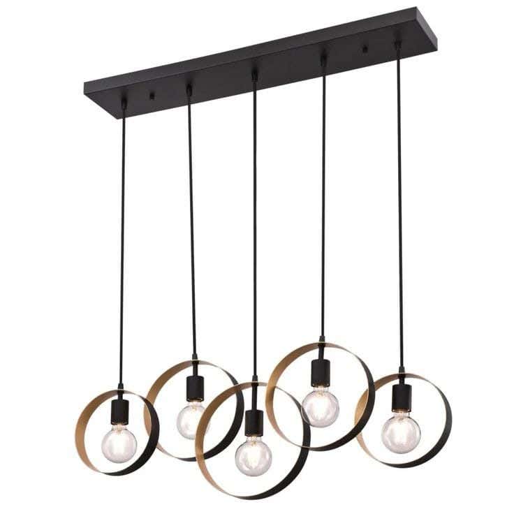 Ceiling Chandelier, 5 Lamp, 60×90 cm - Silver