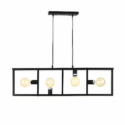 Ceiling Chandelier, 4 Lamp, 25×50×80 cm - Black