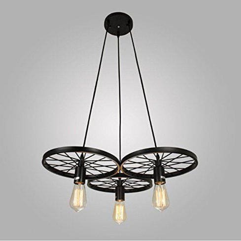 Ceiling Chandelier, 3 Lamp, 40×35 cm - Black