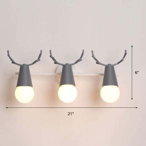Wall Light Hanging, 3 Lamp, 6×21 cm - Grey