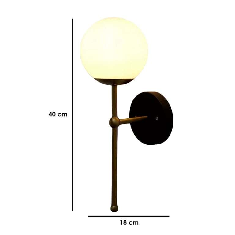 Wall Light Hanging, 1 Lamp, 40×18 cm - Black
