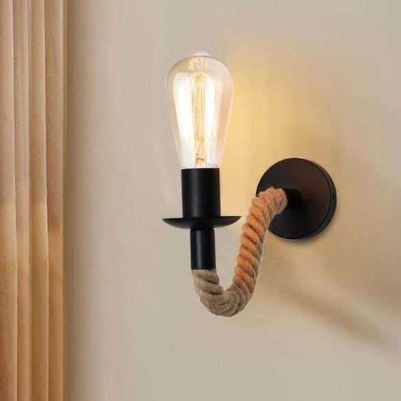 Wall Light Hanging, 1 Lamp, 16×20 cm - Black