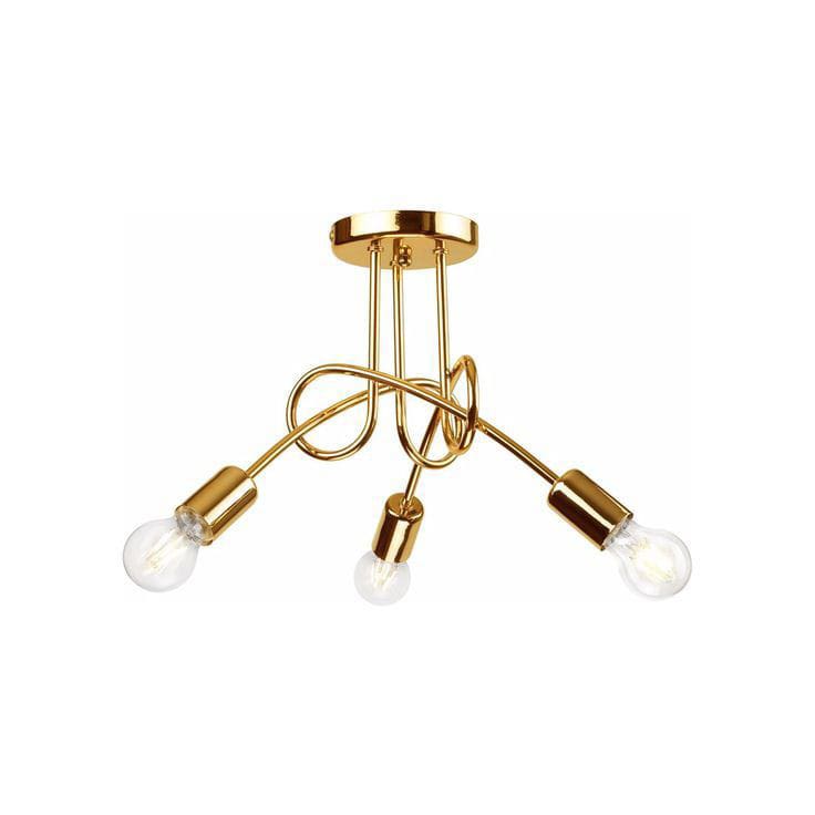 Ceiling Chandelier, 3 Lamps, 40×50 cm - Gold