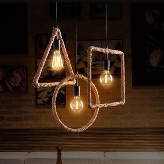 Ceiling Chandelier, 3 Lamp - Black