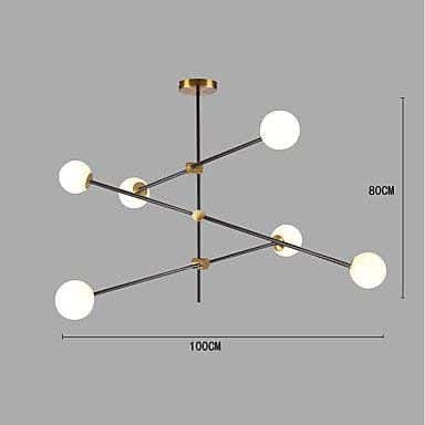 Ceiling Chandelier, 6 Lamp - Black Gold