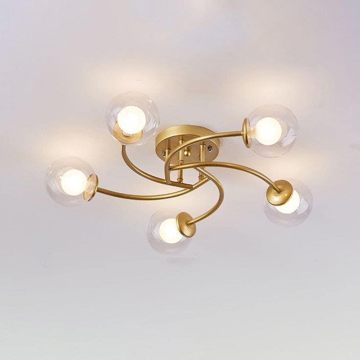 Ceiling Chandelier, 5 Lamp, 20×64 cm - Gold