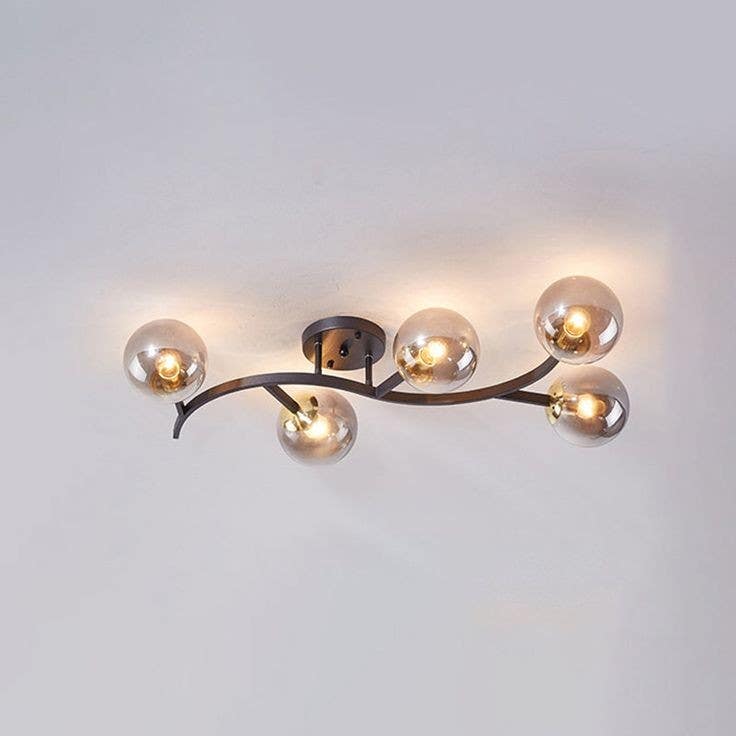 Ceiling Chandelier, 5 Lamp, 75×20 cm - Black Gold