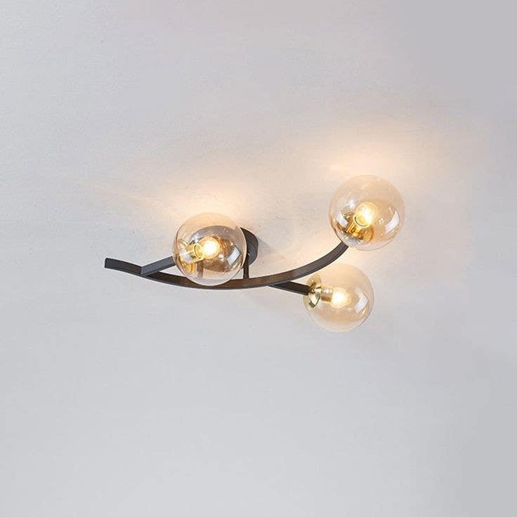 Ceiling Chandelier, 3 Lamp, 50×20 cm - Black Gold