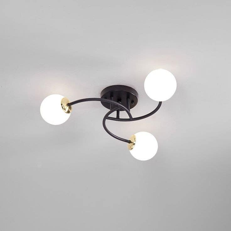 Ceiling Chandelier, 3 Lamp, 50×20 cm - Black Gold