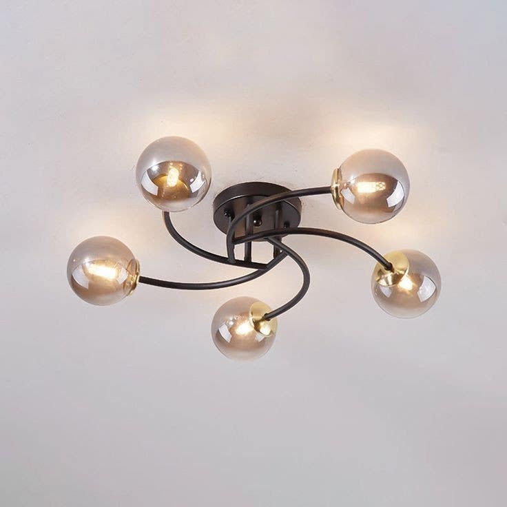 Ceiling Chandelier, 5 Lamp, 50×20 cm - Black Gold