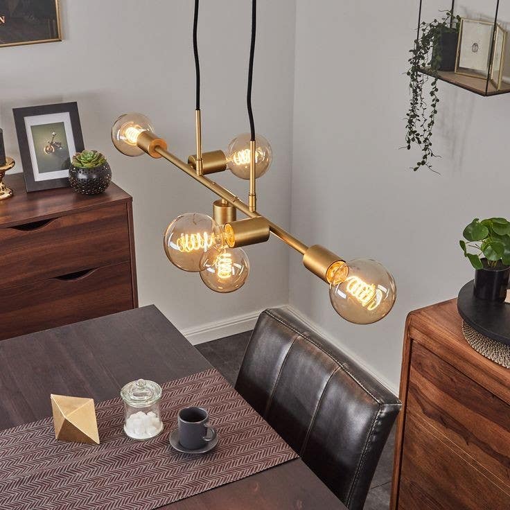 Ceiling Chandelier, 5 Lamp, 70×20 cm - Gold
