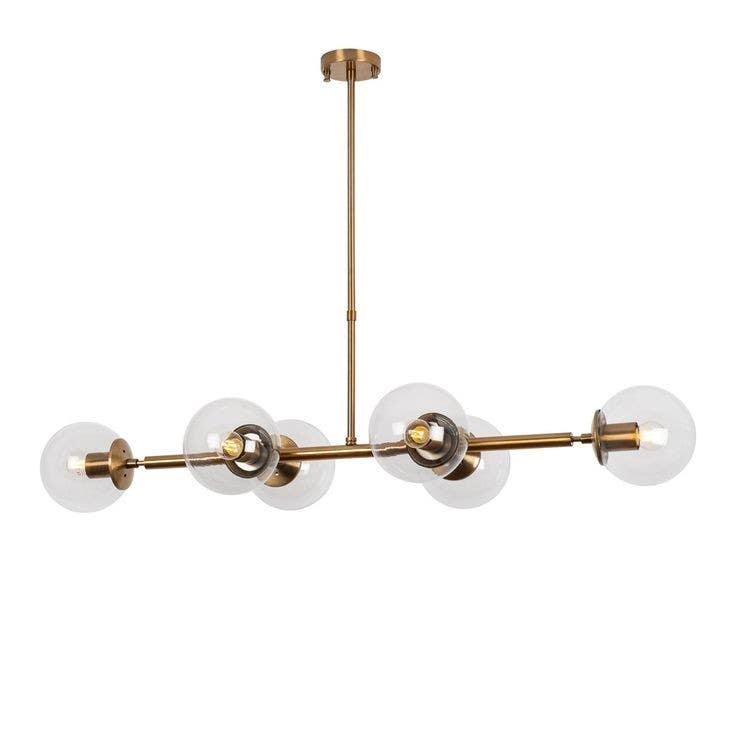 Ceiling Chandelier, 6 Lamp, 80×50 cm - Gold