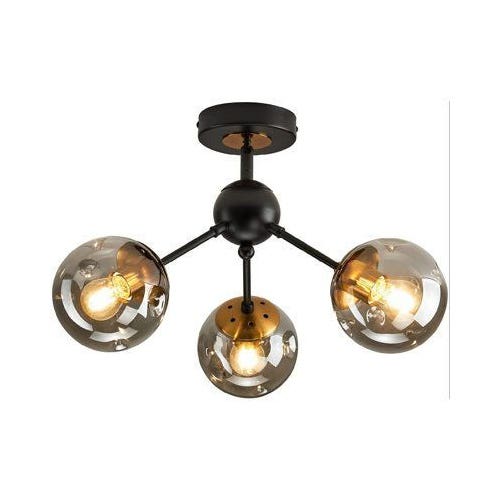 Ceiling Chandelier, 3 Lamp, 45×40 cm - Black Gold