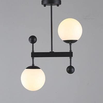 Ceiling Chandelier, 2 Lamp, 50×30 cm - Black