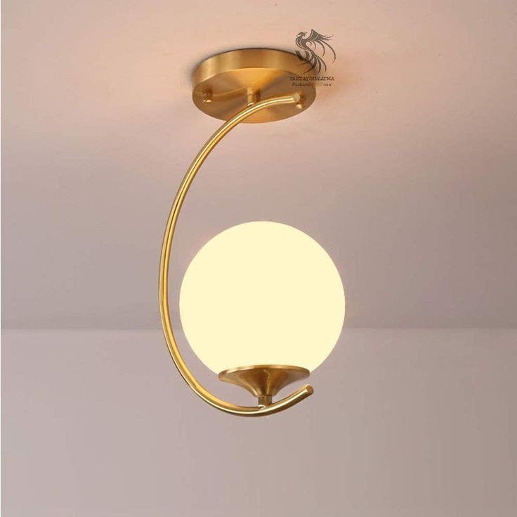 Ceiling Chandelier, 1 Lamp, 30×25 cm - Gold