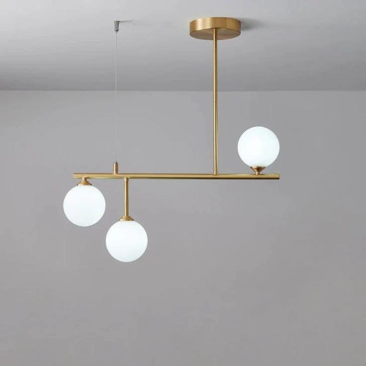 Ceiling Chandelier, 3 Lamp, 50×50 cm - Gold