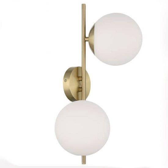 Wall Light Hanging, 2 Lamps, 15×50 cm - Gold
