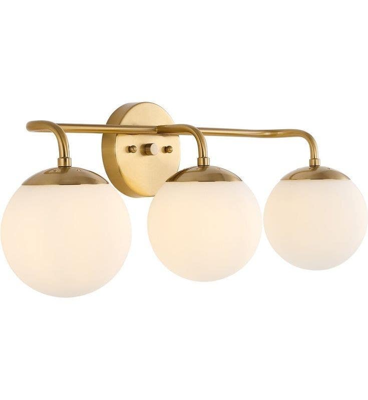 Wall Light Hanging, 3 Lamps, 35×12 cm - Gold