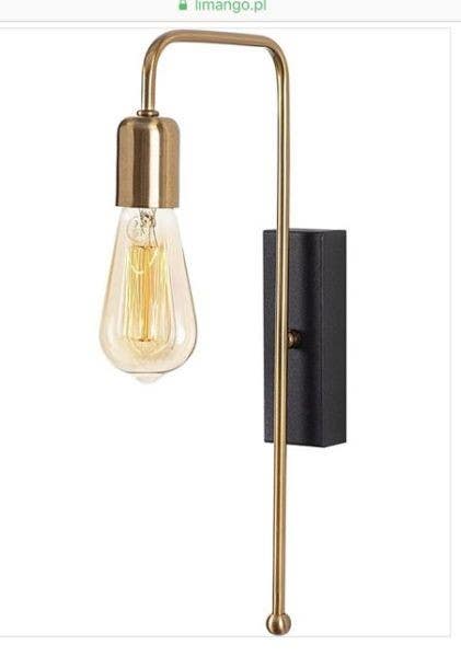 Wall Light Hanging, 1 Lamps, 40×15 cm - Black Gold