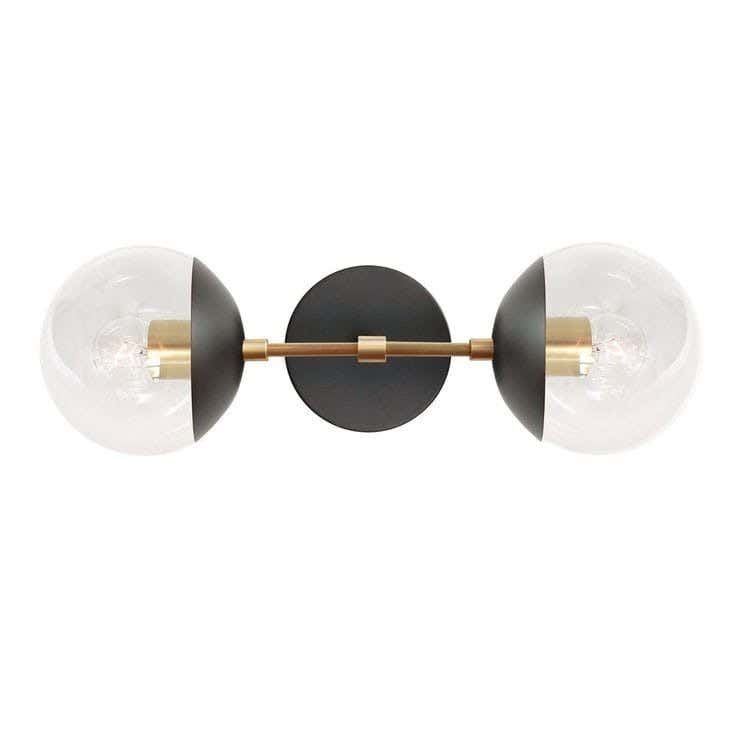 Wall Light Hanging , 2 Lamps, 15×25 cm - Black