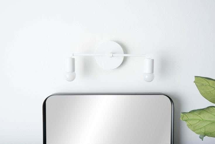Wall Light Hanging , 2 Lamps, 15×40 cm - White