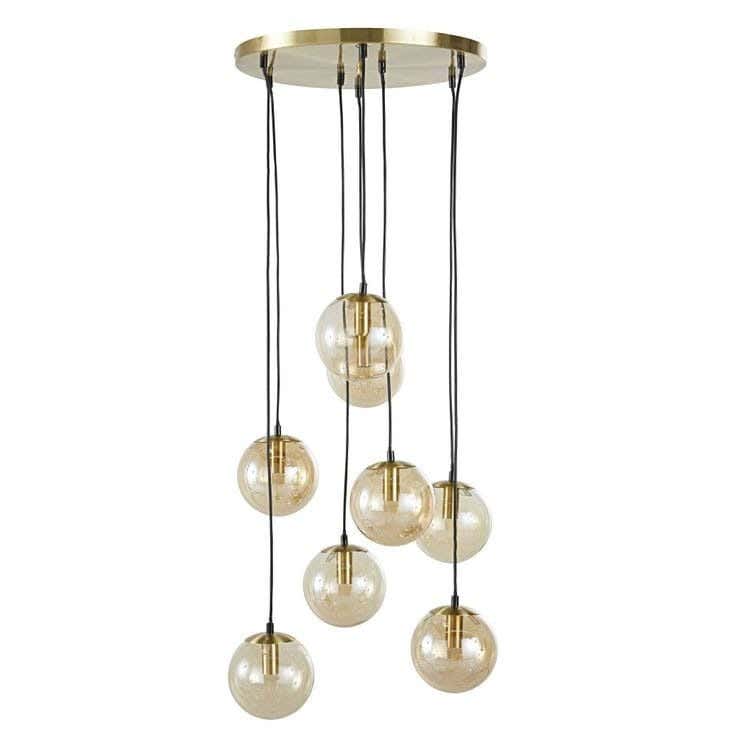 Ceiling Chandelier, 8 Lamps, 100×45 cm - Black