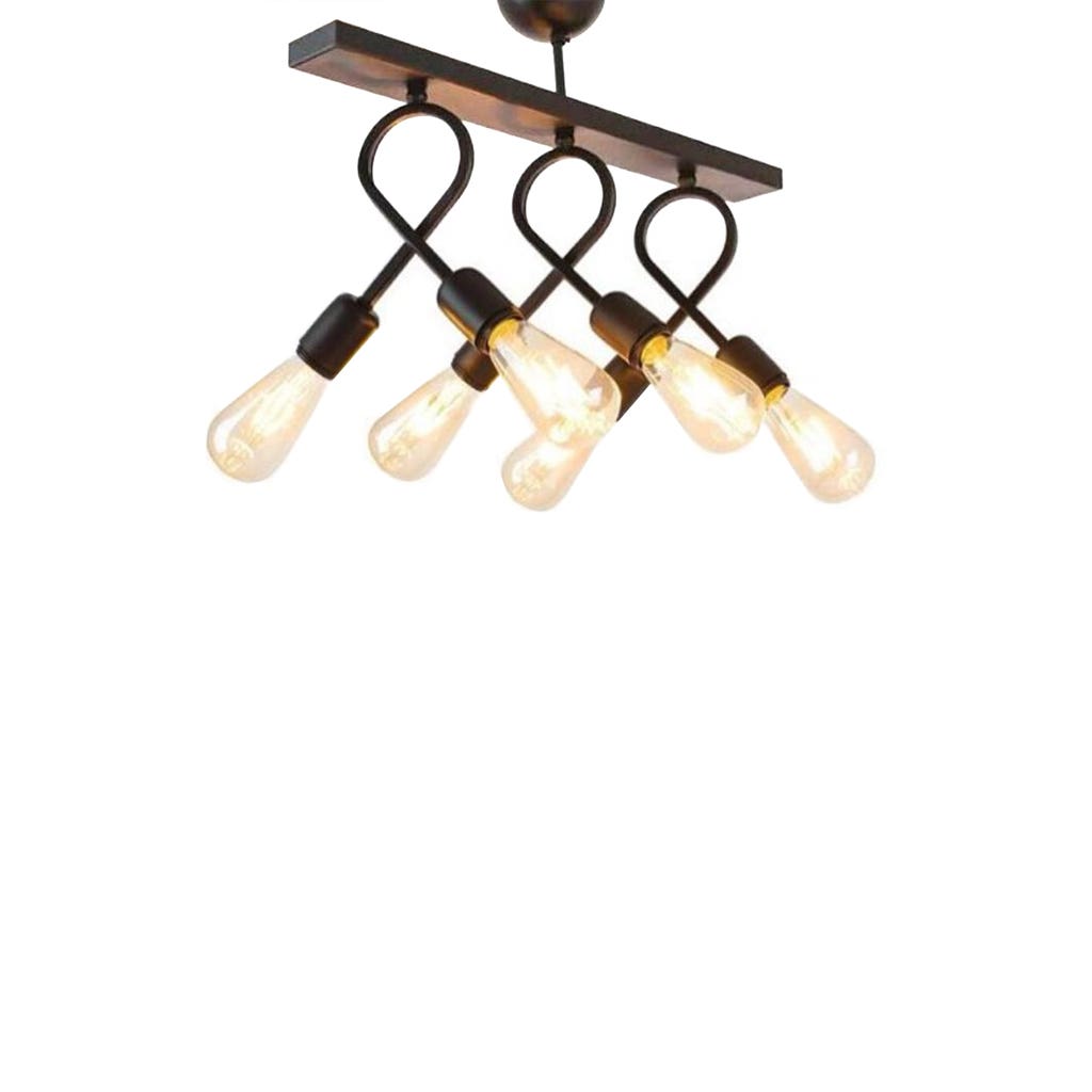 Ceiling Chandelier, 60×29 cm, 6 Lamps - Black