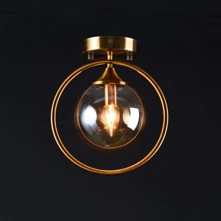 Ceiling Chandelier, 1 Lamps, 30×20 cm - Gold