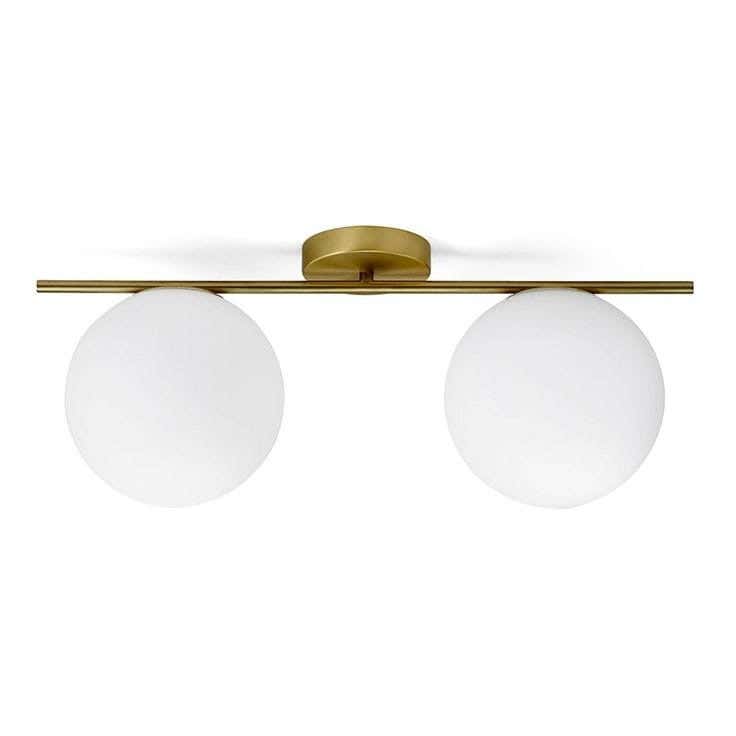 Ceiling Chandelier, 2 Lamps, 20×50 cm - Gold