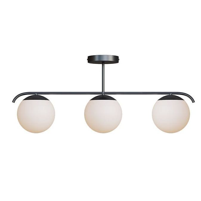 Ceiling Chandelier, 30×60 cm, 3 Lamps - Black