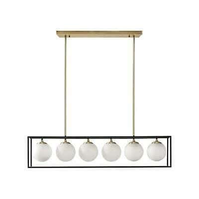 Ceiling Chandelier, 45×100 cm, 6 Lamps - Black Gold
