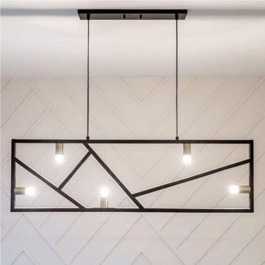 Ceiling Chandelier, 100×40 cm, 5 Lamps - Black Gold