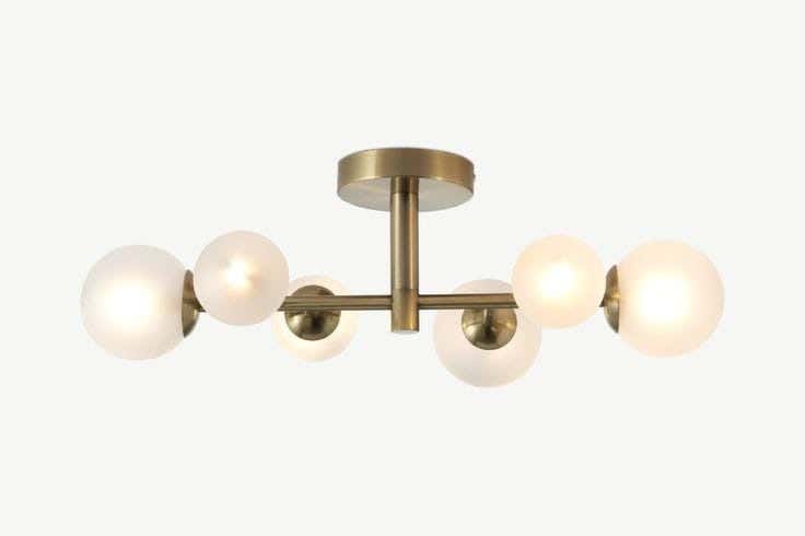 Ceiling Chandelier, 30×80 cm, 6 Lamps - Gold