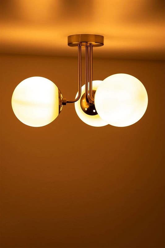Ceiling Chandelier, 5 Lamps, 25×30 cm - Gold