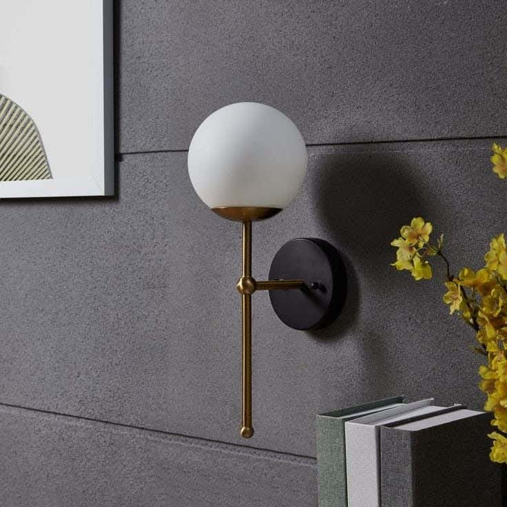 Wall Light Hanging, 1 Lamp, 15×30 cm - Black Gold