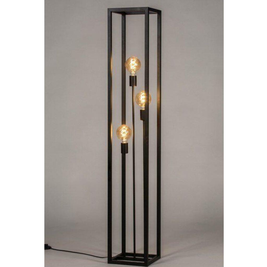 Floor lamp, 25 x 150 cm, 3 bulbs - black